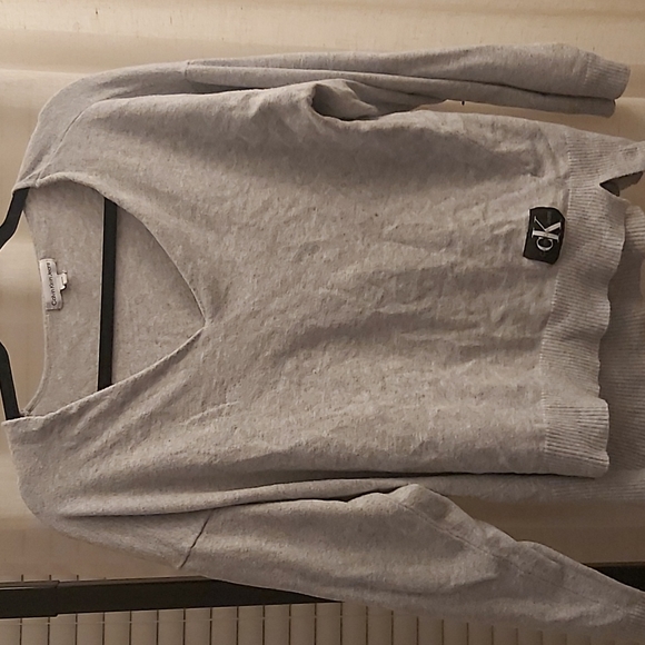 Grey Sweater Calvin Klein long sleeve gray - Picture 1 of 4